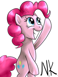 Size: 1500x2000 | Tagged: safe, artist:nekokevin, pinkie pie, earth pony, pony, female, mare, simple background, solo, white background