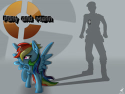 Size: 1032x774 | Tagged: safe, derpibooru import, rainbow dash, human, pony, crossover, scout, team fortress 2