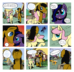 Size: 2270x2229 | Tagged: safe, artist:darkhestur, butterscotch, carrot top, fluttershy, golden harvest, oc, oc:dark, oc:nox stella, pegasus, pony, ask, rule 63, tumblr