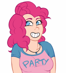 Size: 500x549 | Tagged: safe, artist:emberfan11, pinkie pie, human, animated, humanized, solo