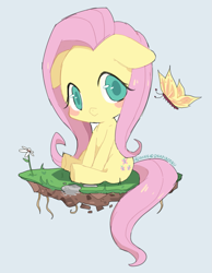 Size: 685x881 | Tagged: safe, fluttershy, pegasus, pony, chibi, female, mare, pink mane, solo, yellow coat