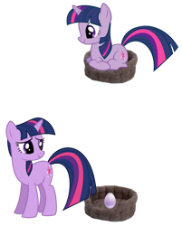 Size: 600x745 | Tagged: safe, derpibooru import, twilight sparkle, egg, prone, simple background, sitting, transparent background, vector