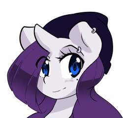 Size: 1280x1227 | Tagged: safe, artist:acharmingpony, rarity, pony, unicorn, ear piercing, eyebrow piercing, hat, piercing, solo