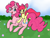 Size: 1024x788 | Tagged: safe, artist:sunshine-heart, apple bloom, pinkie pie, earth pony, pony, female, mare