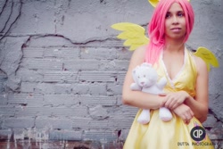 Size: 850x567 | Tagged: safe, artist:onedeviouskitty, fluttershy, human, cosplay, irl, irl human, photo, solo