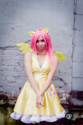 Size: 567x850 | Tagged: safe, artist:onedeviouskitty, fluttershy, human, cosplay, irl, irl human, photo, solo