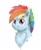 Size: 412x499 | Tagged: safe, artist:lw9510, derpibooru import, rainbow dash, pegasus, pony, :3, bust, chest fluff, eyebrows, portrait, simple background, solo, white background