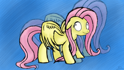 Size: 3840x2160 | Tagged: safe, artist:katsu, fluttershy, pegasus, pony, derp, female, mare, solo