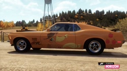 Size: 1280x720 | Tagged: safe, applejack, earth pony, pony, car, cutie mark, ford, forza horizon, itasha, mustang