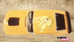 Size: 1280x720 | Tagged: safe, applejack, earth pony, pony, car, ford, forza horizon, itasha, mustang