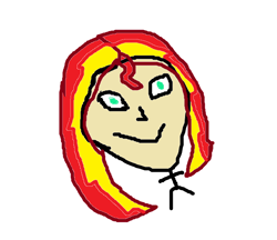 Size: 648x560 | Tagged: safe, sunset shimmer, equestria girls, 1000 hours in ms paint, ms paint, simple background, stick figure, white background