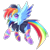 Size: 900x900 | Tagged: safe, artist:skaiah, derpibooru import, rainbow dash, pegasus, pony, beret, clothes, cute, dashabetes, female, looking back, maid, mare, rainbow dash always dresses in style, rainbow maid, rainbow socks, simple background, smiling, socks, solo, striped socks