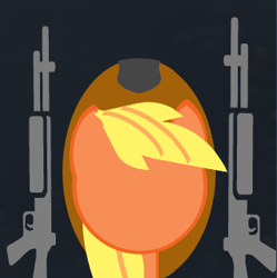 Size: 318x319 | Tagged: safe, artist:applebuckshot, applejack, earth pony, pony, battlefield, battlefield 4, emblem, emblem editor, gun, minimalist, shotgun, solo, weapon