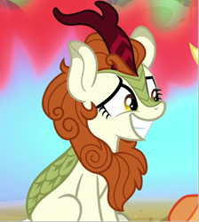 Size: 355x397 | Tagged: safe, screencap, autumn blaze, kirin, sounds of silence, cropped, smiling