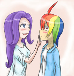 Size: 818x840 | Tagged: safe, artist:jumboz95, derpibooru import, rainbow dash, rarity, human, female, humanized, lesbian, raridash, shipping