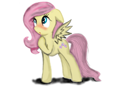 Size: 1425x992 | Tagged: safe, artist:hyperdaspony, fluttershy, pegasus, pony, blushing, female, mare, solo