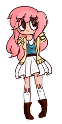 Size: 222x441 | Tagged: safe, artist:pokeshipper4life, fluttershy, human, clothes, humanized, skirt, socks, solo, winged humanization