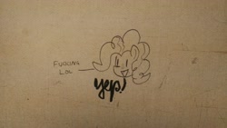 Size: 4320x2432 | Tagged: safe, pinkie pie, earth pony, pony, bathroom wall, monochrome, traditional art, vulgar, wendy's