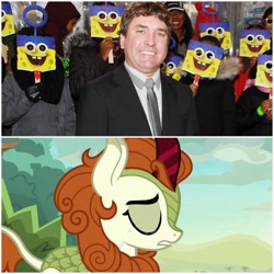 Size: 2896x2896 | Tagged: safe, edit, edited screencap, screencap, autumn blaze, pony, sounds of silence, crying, obligatory pony, rest in peace, sad, spongebob squarepants, stephen hillenburg