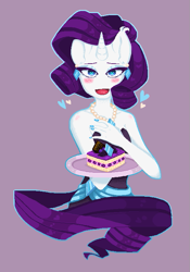 Size: 539x769 | Tagged: safe, artist:ahimay, rarity, anthro, ambiguous facial structure, cake, food, nail polish, solo