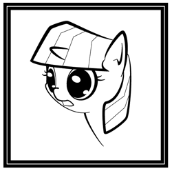 Size: 521x517 | Tagged: safe, derpibooru import, twilight sparkle, bust, monochrome, portrait, simple background, solo, vector, white background