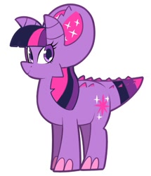 Size: 597x694 | Tagged: safe, artist:sarikyou, derpibooru import, twilight sparkle, dinosaur, solo, species swap, triceratops, twiceratops