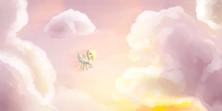 Size: 4000x2000 | Tagged: safe, artist:isorrayi, derpy hooves, pegasus, pony, cloud, crepuscular rays, female, flying, mare, profile, sky, solo