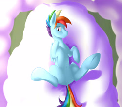 Size: 5181x4578 | Tagged: safe, artist:sourspot, derpibooru import, rainbow blitz, rainbow dash, pegasus, pony, absurd resolution, cloud, cloudy, dock, rule 63, solo, underhoof