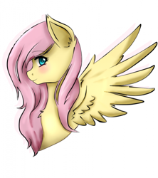 Size: 444x500 | Tagged: safe, artist:skybluewing, fluttershy, pegasus, pony, female, mare, simple background, solo