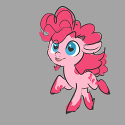 Size: 800x800 | Tagged: safe, artist:mt, pinkie pie, goat, goatified, heart eyes, open mouth, pinkie goat, raised hoof, solo, species swap