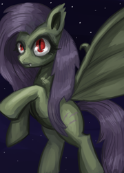 Size: 1800x2500 | Tagged: safe, artist:clrb, fluttershy, flutterbat, night, solo