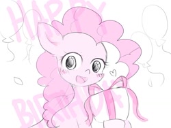 Size: 1024x768 | Tagged: safe, artist:hebibox, pinkie pie, earth pony, pony, female, mare, pink coat, pink mane, present, solo