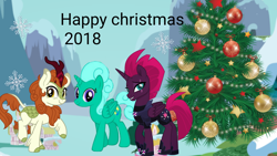 Size: 1920x1080 | Tagged: safe, artist:徐詩珮, autumn blaze, fizzlepop berrytwist, glitter drops, tempest shadow, alicorn, kirin, pony, sounds of silence, alicornified, christmas, crack shipping, female, glitterblaze, glittercorn, glittershadow, glittershadowblaze, holiday, lesbian, polyamory, polygamy, race swap, shipping, tempestblaze, tempesticorn