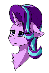 Size: 1500x2200 | Tagged: safe, artist:oblique, starlight glimmer, pony, unicorn, bust, chest fluff, floppy ears, solo