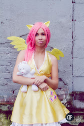 Size: 567x850 | Tagged: safe, artist:onedeviouskitty, fluttershy, human, cosplay, irl, irl human, photo, solo