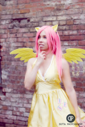 Size: 567x850 | Tagged: safe, artist:onedeviouskitty, fluttershy, human, cosplay, irl, irl human, photo, solo