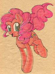 Size: 700x941 | Tagged: safe, artist:maytee, pinkie pie, earth pony, pony, female, mare, pink coat, pink mane, solo, traditional art