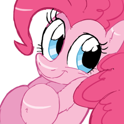 Size: 500x500 | Tagged: safe, artist:hajuya, pinkie pie, earth pony, pony, female, mare, pink coat, pink mane, simple background, solo