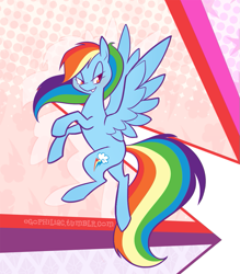 Size: 737x842 | Tagged: safe, artist:egophiliac, derpibooru import, rainbow dash, pegasus, pony, detailed background, female, mare, solo