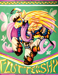 Size: 600x776 | Tagged: safe, artist:mortaleredwolf, fluttershy, pegasus, pony, armor, crossover, monster hunter, solo, traditional art