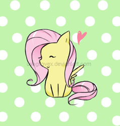 Size: 463x486 | Tagged: safe, artist:usagilovex, fluttershy, pegasus, pony, chibi, heart, solo