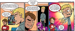 Size: 950x396 | Tagged: safe, artist:chris haley, artist:eugene ahn, derpibooru import, pinkie pie, rainbow dash, human, brony, comic, let's be friends again