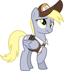 Size: 6400x7131 | Tagged: safe, artist:korsoo, derpy hooves, pegasus, pony, to where and back again, .svg available, absurd resolution, female, mailmare, mare, simple background, solo, transparent background, vector, worried