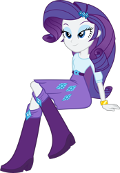 Size: 6000x8630 | Tagged: safe, artist:macs44, rarity, equestria girls, .svg available, absurd resolution, bedroom eyes, clothes, simple background, sitting, skirt, solo, transparent background, vector, wristband