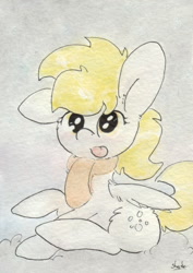 Size: 692x977 | Tagged: safe, artist:slightlyshade, derpy hooves, pegasus, pony, clothes, female, mare, scarf, solo