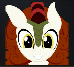 Size: 540x491 | Tagged: safe, autumn blaze, kirin, sounds of silence, black ops 4, bust, call of duty, emblem, emblem editor, female, portrait, smiling, solo