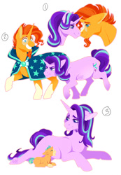 Size: 1024x1484 | Tagged: safe, artist:seabreezyy, starlight glimmer, sunburst, oc, oc:sundrop, pony, baby, baby pony, colt, female, floppy ears, foal, grumpy, male, missing cutie mark, mother and child, mother and son, offspring, parent and child, parent:starlight glimmer, parent:sunburst, parents:starburst, preglight glimmer, pregnant, shipping, starburst, straight, yawn