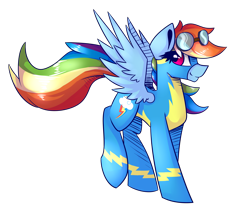 Size: 3000x2500 | Tagged: safe, artist:novabytes, derpibooru import, rainbow dash, pegasus, pony, backwards cutie mark, goggles, simple background, solo, transparent background, wonderbolts uniform