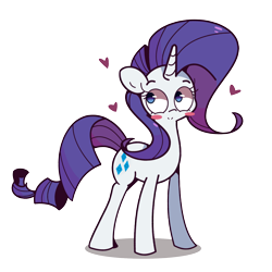 Size: 1700x1700 | Tagged: safe, artist:turtlefarminguy, rarity, pony, unicorn, blushing, female, heart, mare, simple background, smiling, solo, transparent background