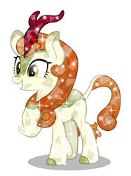 Size: 2268x3030 | Tagged: safe, artist:infinitewarlock, autumn blaze, kirin, sounds of silence, awwtumn blaze, crystallized, cute, female, simple background, smiling, solo, transparent background